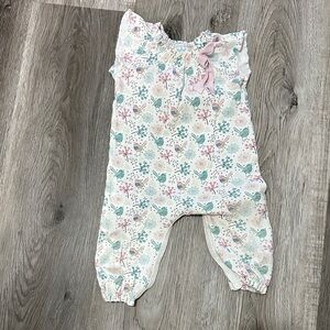 Floral Baby Romper with Pink Bow